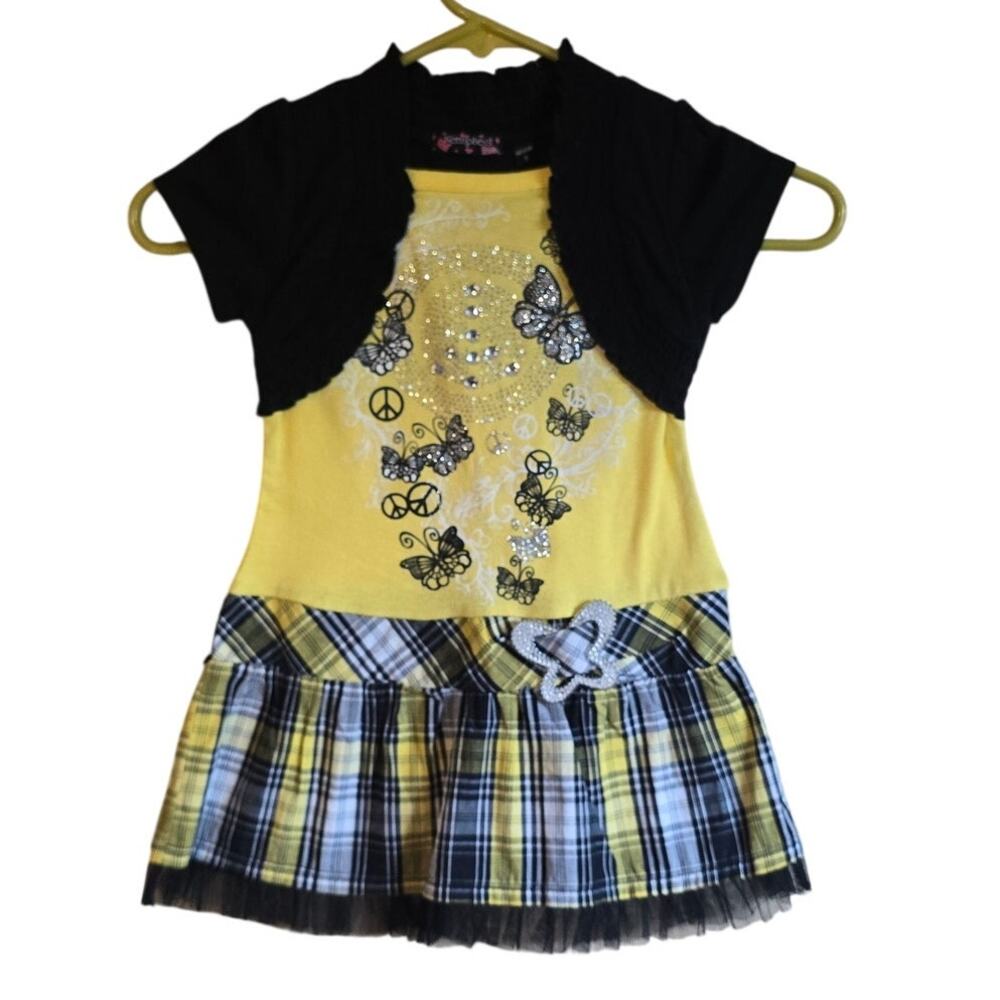 Y2k Tempted girls plaid butterfly dress size girls 5